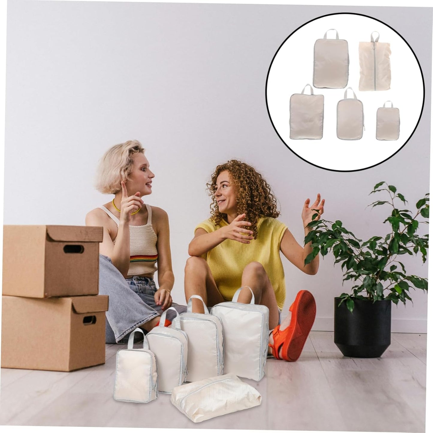 TOGEVAL Travel Essential: 5pcs Compression Packing Cubes for Suitcase Shoes and Clothing Water-resistant Compact and Designed for Organization