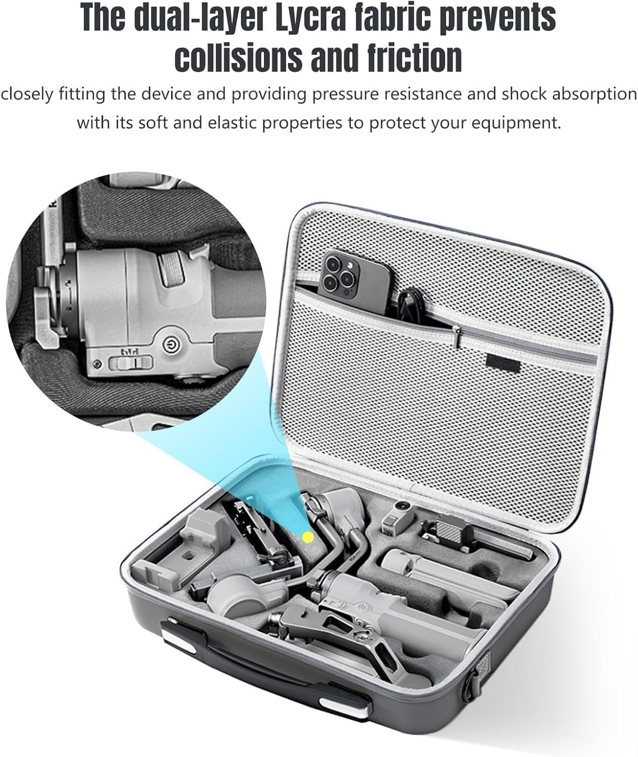 RS 4 Mini Carrying Case for DJI RS 4 Mini, Portable Storage Travel Bag, PU Leather Shoulder Protection and Convenient Storage for DJI RS4 Mini Gimbal Stabilizer and Its Essential Accessories.