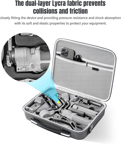 RS 4 Mini Carrying Case for DJI RS 4 Mini, Portable Storage Travel Bag, PU Leather Shoulder Protection and Convenient Storage for DJI RS4 Mini Gimbal Stabilizer and Its Essential Accessories.