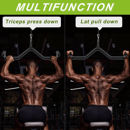 LAT Pull Down Bars Cable Machine Attachment, Rowing T-bar V-bar Set, Back Strength Training Handle Grips for Cable Machine Rowing Machine, 12" 20" 24" 28" 32" Five Sizes