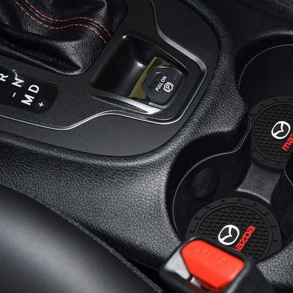 AOOOOP Car Interior Accessories for Mazda Cup Holder Insert Coaster - Silicone Non-Slip Mat for Mazda 3 6 CX-3 CX-5 CX-9 MX-5 (Set of 2, 7cm Diameter)