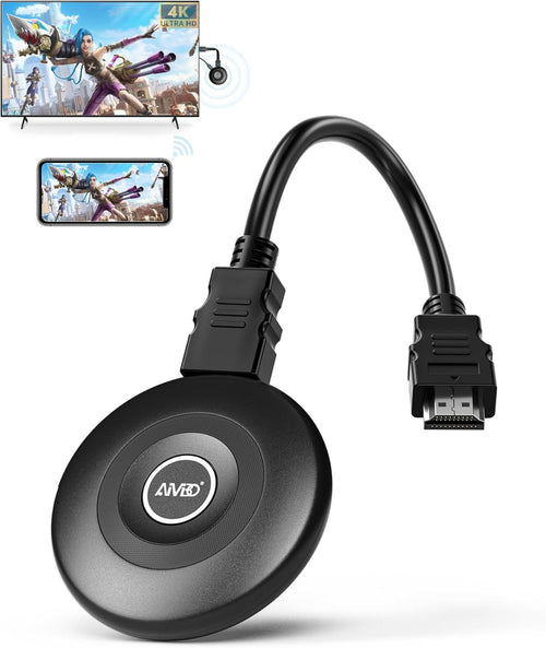 Wireless Display Adapter True 4K, 2.4G/5G WiFi Wireless HDMI Dongle, No Delay Screen Mirroring Video Audio Receiver for Phone Pad Tablet Laptop PC iOS Android Windows MacOS to TV Monitor Projector