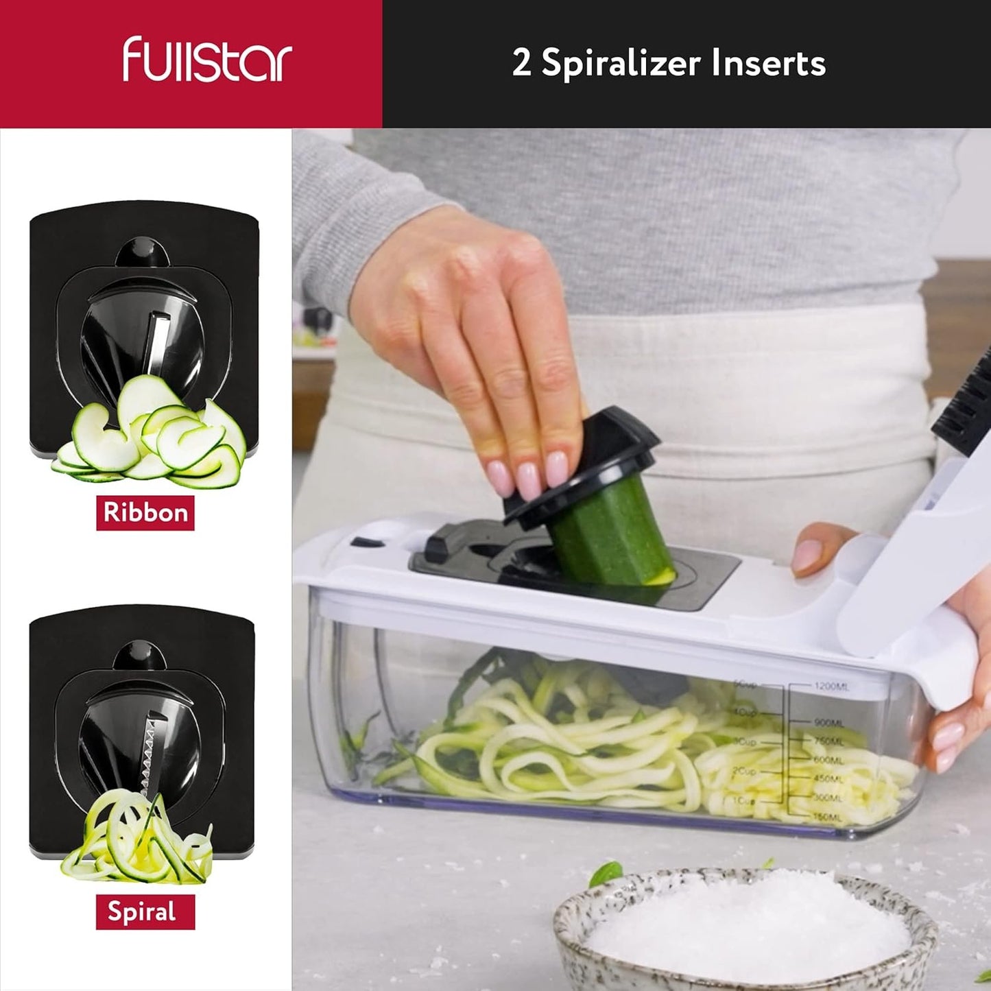 Vegetable Chopper Vegetable Cutter - Food Onion Salad Veggie Chopper with Container - French Fry Potato Dicer Slicer Cutter - Kitchen Tools & Gadgets (9-in-1 White)