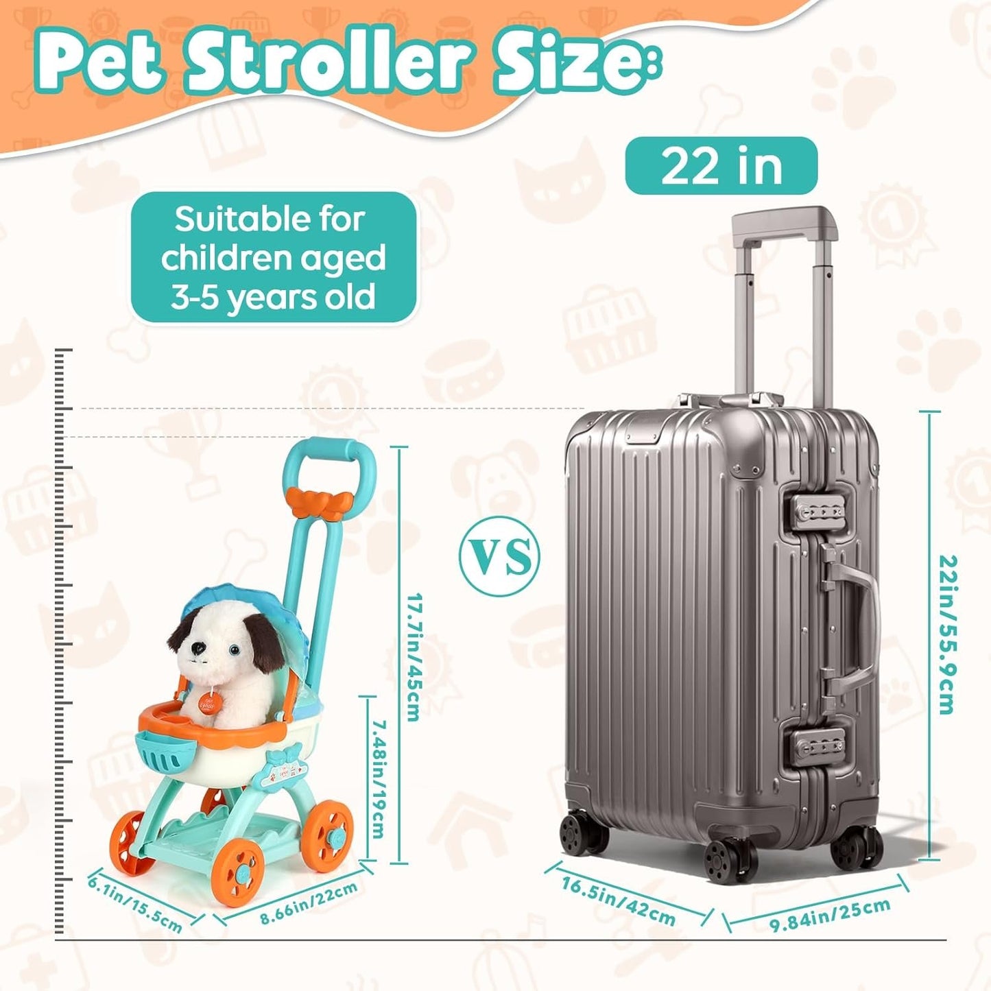 Lehoo Castle Veterinarian Set for Toddlers, Doctor Kit for Kids, Pet Care Play Set with Puppy Stroller, Dog Toys for Kids, Girls Toys for 3 4 5 6 Years Old, Stuffed Animals Gifts for Girls