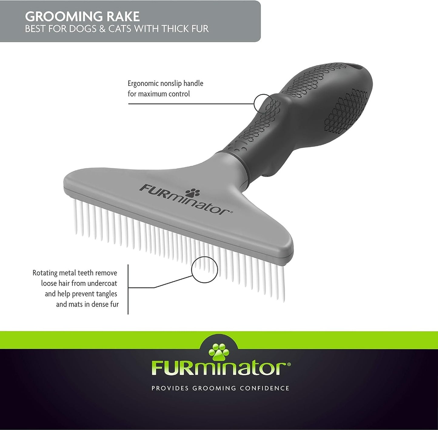 FURminator Grooming Rake, Updated Model