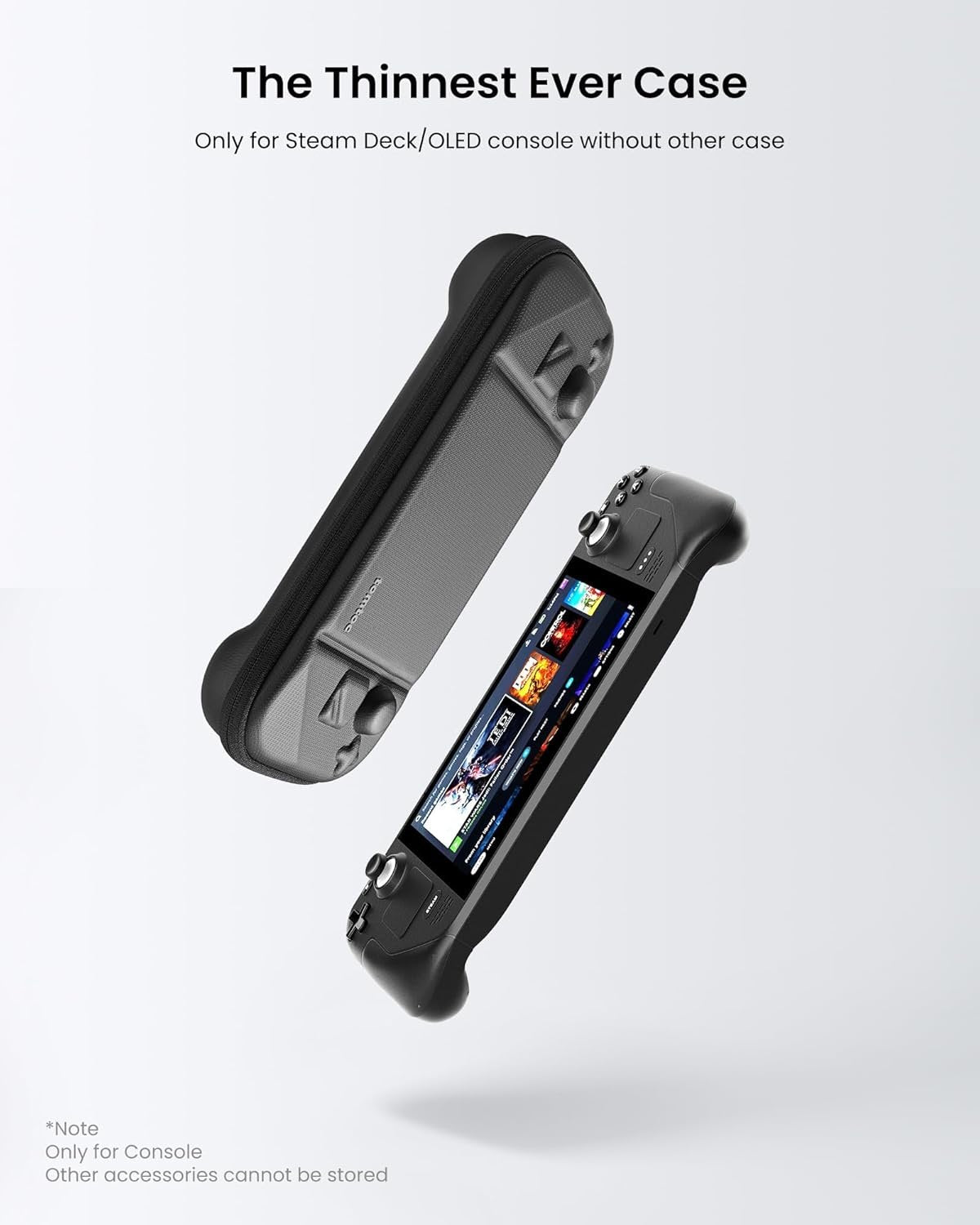 tomtoc Carrying Case Compatible with Steam Deck, Protective case, Hard Portable Travel Carrying Bag for Steam Deck Console & Accessories, Shockproof, Travel Friendly, Black