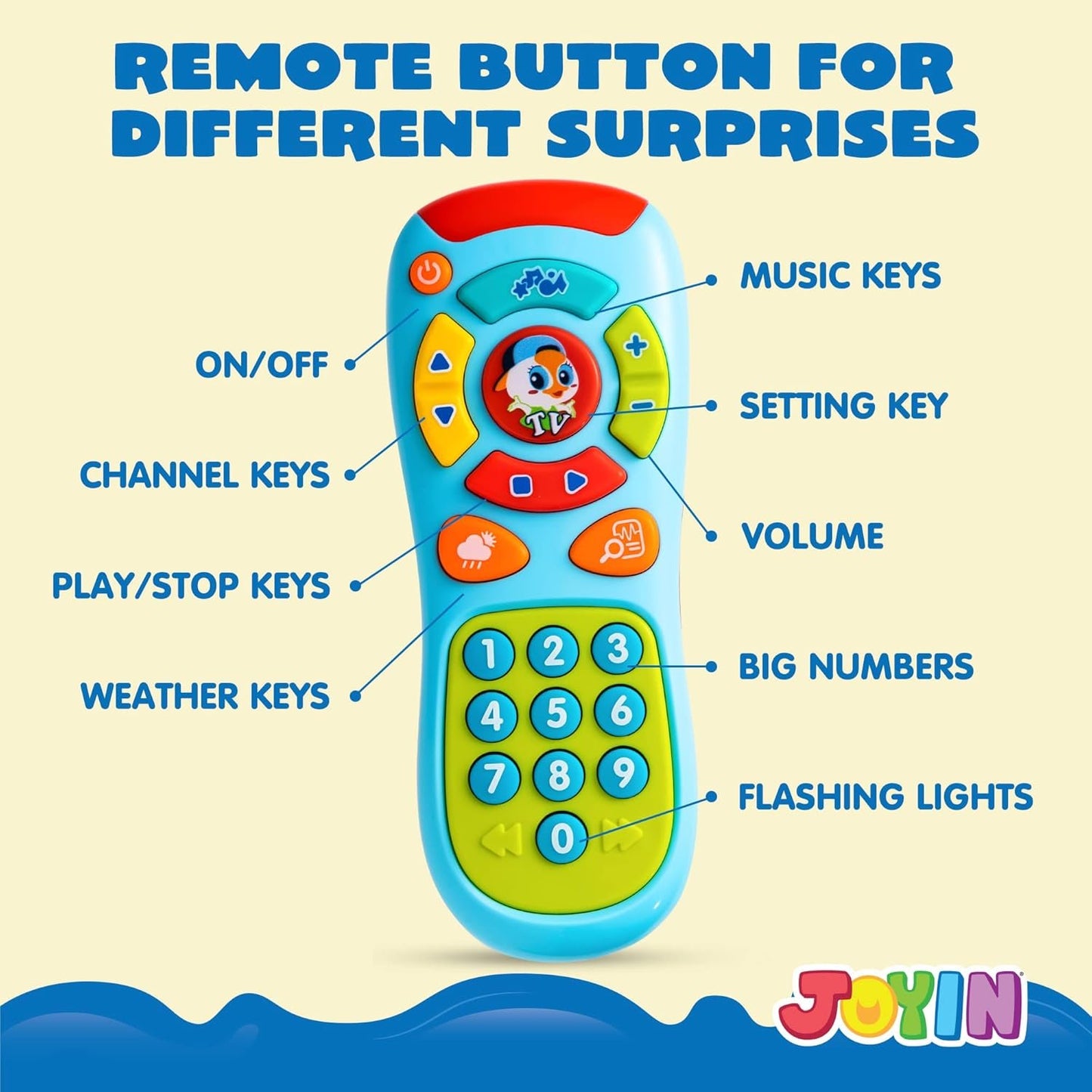 JOYIN My Learning Remote and Phone Bundle with Music Fun Smartphone Toys for Baby Infants Kids Boys or Girls Birthday Gifts Holiday Stocking Stuffers Present