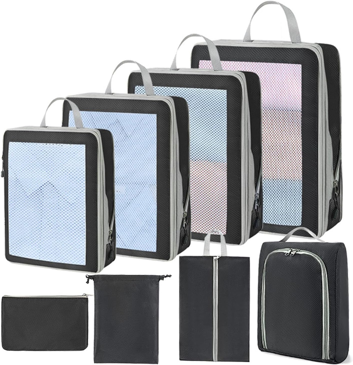 Packing Bags for Suitcase | Set of 8 Waterproof Storage Packing Suitcase Bags,Moving House Organization Clothing Containers for Attic, Closets