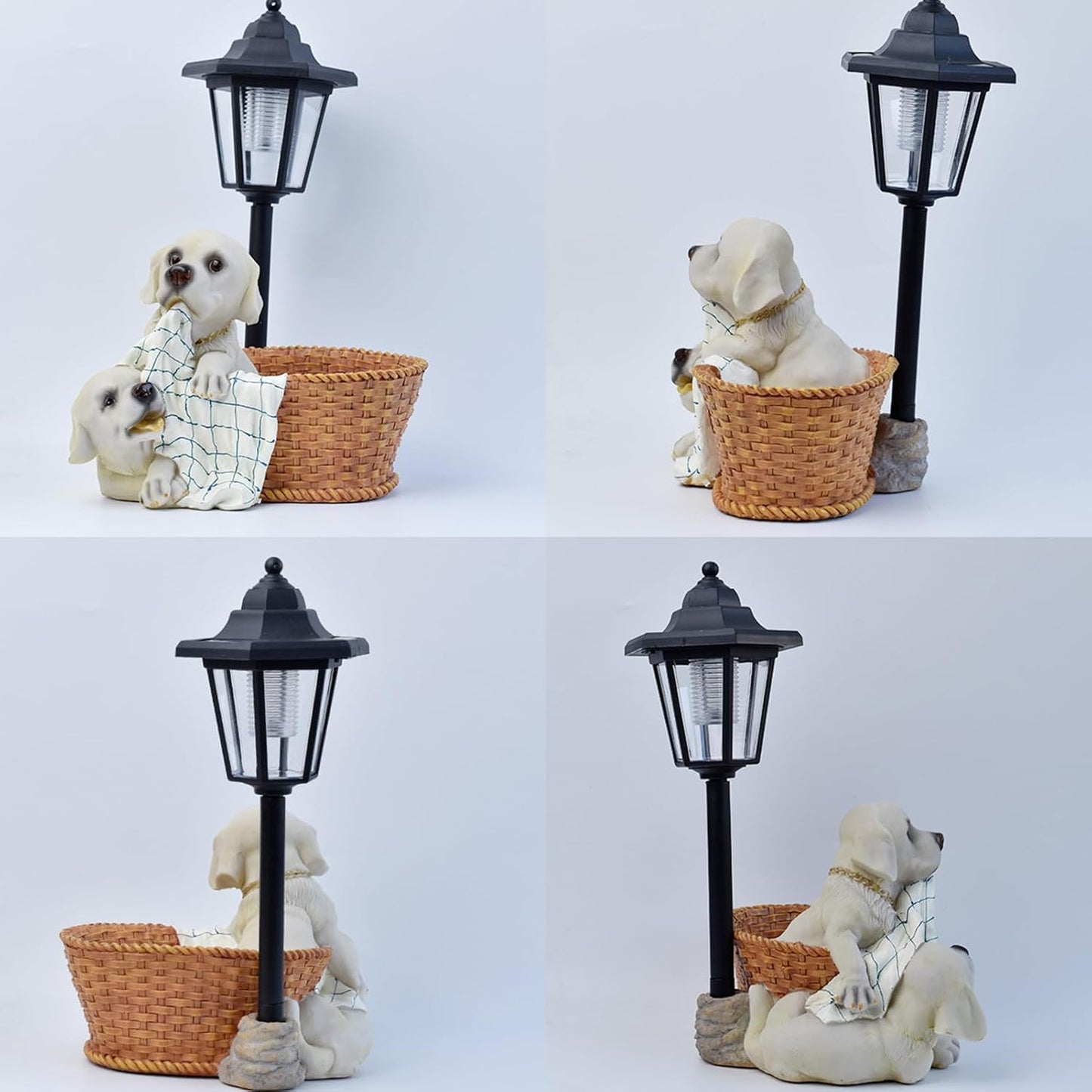 Solar-Powered Resin Animal Figurine – Weatherproof Garden Ornament with Integrated Lighting, Hand-Painted Decorative Statue | Enchanting Outdoor Sculpture for Patio, Lawn, Porch, Christmas Display