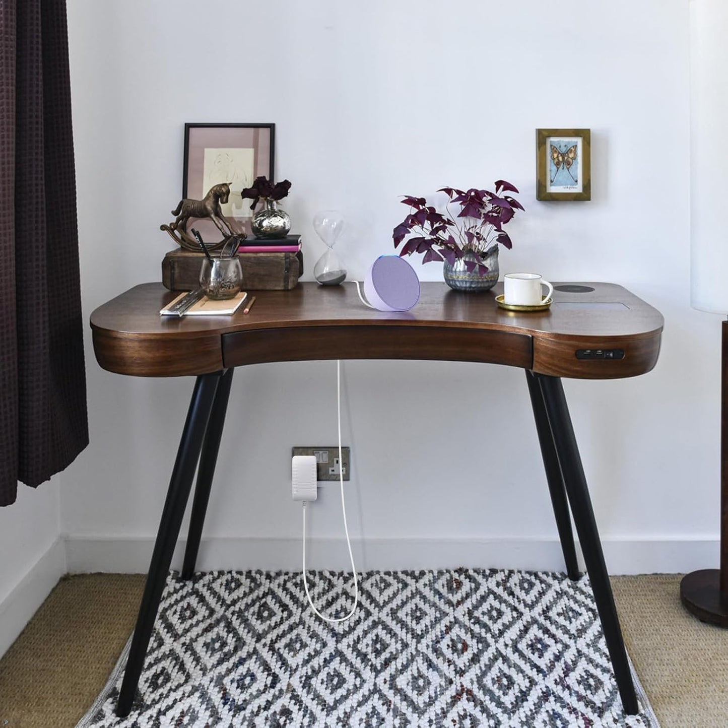 15W Power Cord Adapter Replacement for Echo Pop, Dot 5th Gen, 4th, 3rd Generation, Kids Edition, TV Cube Smart Speakers - White Wall Charger Plug Long Cable, 5ft