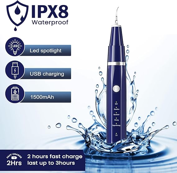 Plaque/Tartar Remover for Teeth, Dental Calculus Remover Teeth Cleaning Kit with LED Light & 5 Adjustable Modes