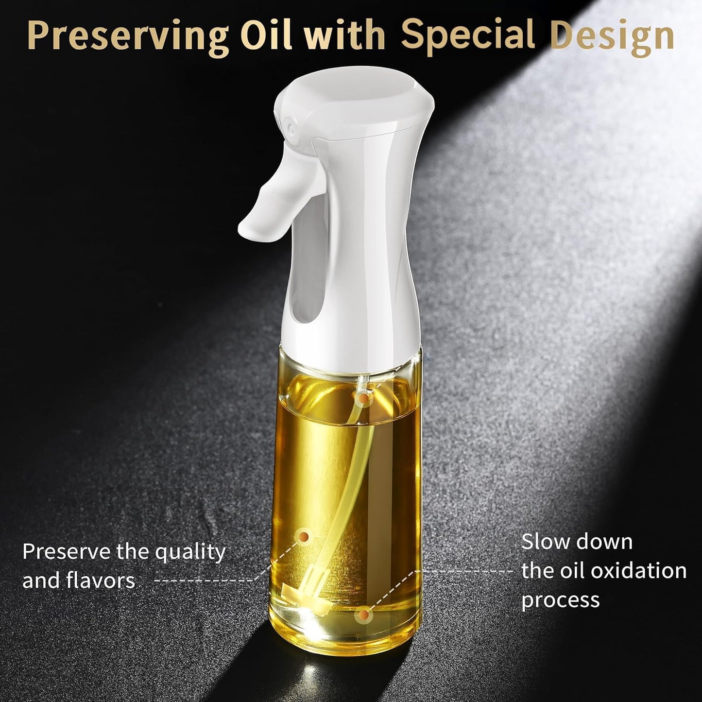 Oil Sprayer for Cooking, 200ml Plastic Olive Oil Sprayer Mister, Olive Oil Spray Bottle, Kitchen Gadgets Accessories for Air Fryer, Canola Oil Spritzer, Widely Used for Salad Making, Baking, Frying