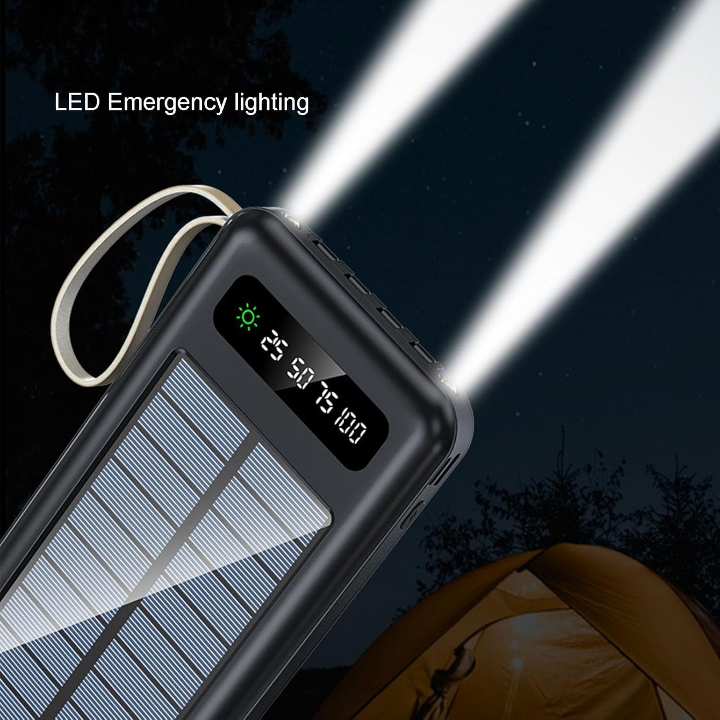 Portable Charger Outdoor Fast Charging Solar Energy 50,000 Capacity Available for iOS and Android Cell Phone Mobile Power,50000,B
