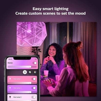 Philips Hue White and Colour Ambience A60 75W 1100 Lumens Smart Bulb with B22 Fitting