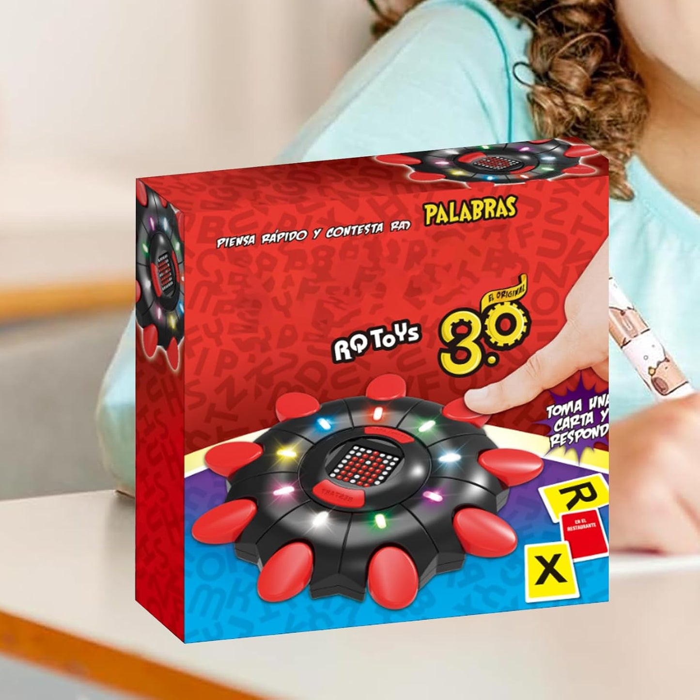 Interactive Alphabet Word Game, Card Play Board Learning Toy, Educational Handheld Fun, Ideal for Party & Family with Kids Colorful Set, 10.43 x 10.43 x 1.97 Inches