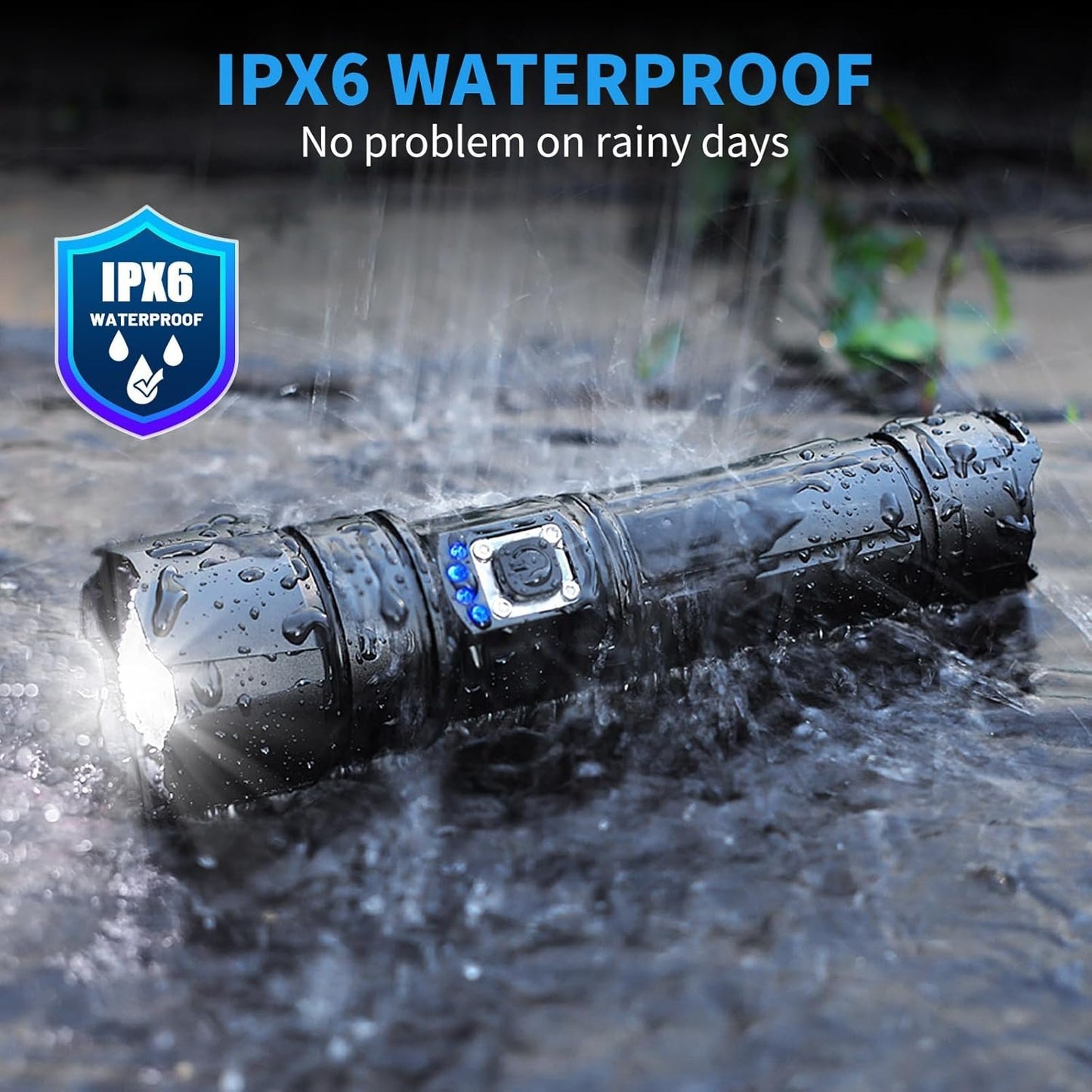 2 Pcs Rechargeable Flashlight, Super Bright Led Flashlight with Irradiation Distance of 3600Ft, 5 Modes, Waterproof IP6 Tactical Flashlight, Suitable for Camping, Climbing, Walking Dogs
