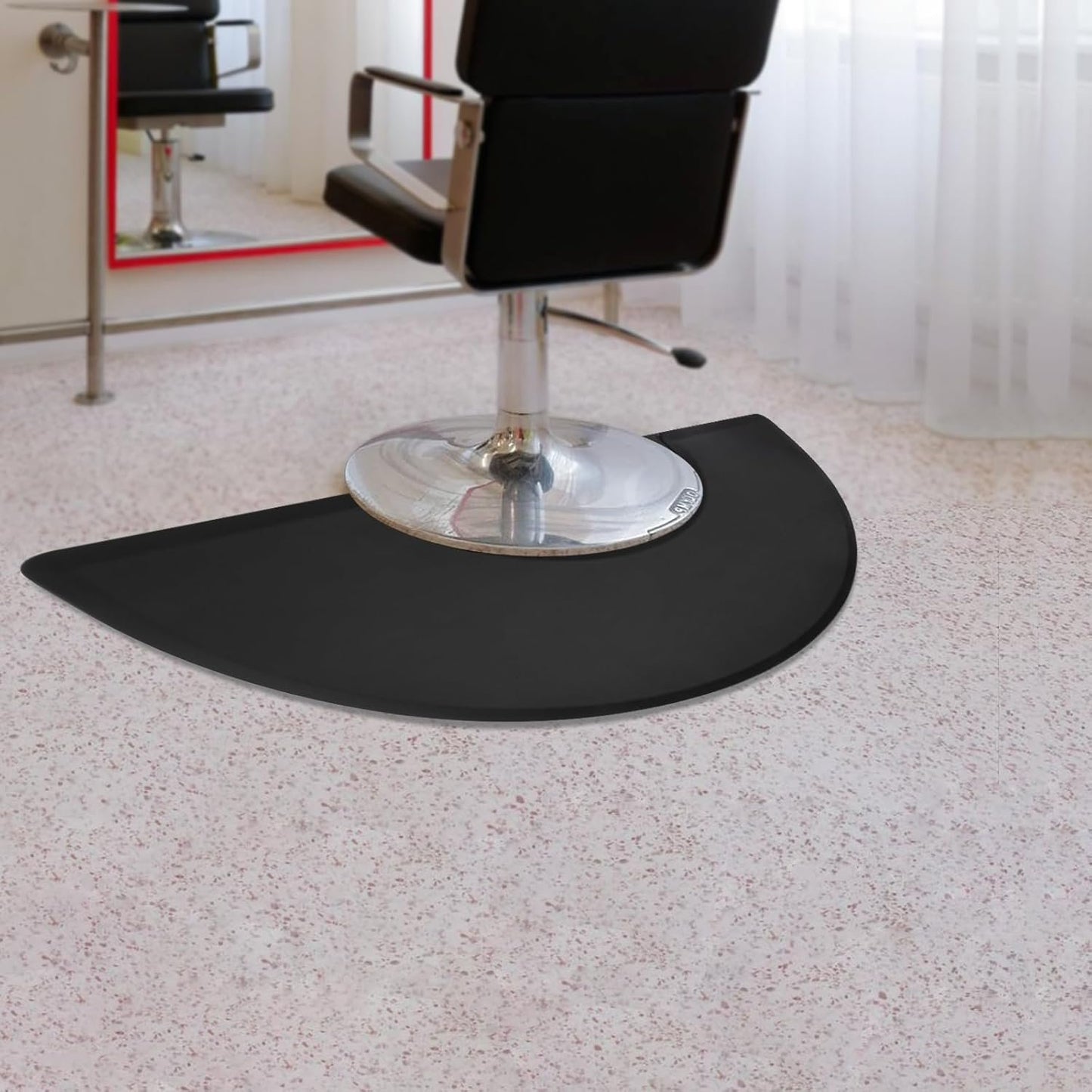 Ergonomic Salon Mat for Standing - Anti-Slip PU Flooring with Beveled Edges, Foldable Design, 18mm Thick, Hair Salon & Spa Use