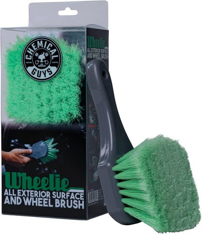 Chemical Guys ACCG08 Wheelie All Exterior Surface and Wheel Brush (Safe for Cars, Trucks, SUVs, RVs, Motorcycles, & More) Green