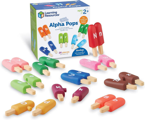 Learning Resources Smart Snacks Alpha Pops - 26 Double Sided Pieces, Ages 2+ Alphabet Learning and Fine Motor Skills Toy, Develops Letter Recognition, ABC Toys for Kids