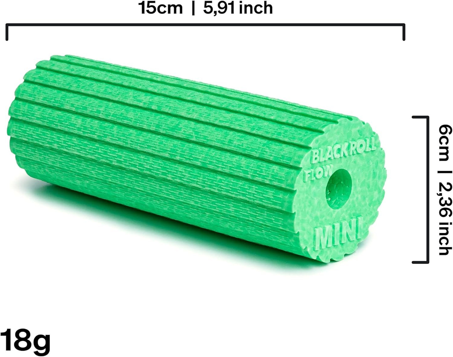 BLACKROLL - Mini Flow Foam Roller, Portable Massage Tool for Feet, Hands, and Arms, Ideal for Travel and Plantar Fasciitis Relief, Great for Exercise, Massage, and Muscle Recovery, 6" x 2"