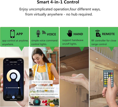 Smart Puck Lights 2700k-6500k Dimmable Under Cabinet Lighting Round Works with Alexa,Google Home,APP & Remote,12V,2W/pc,Recessed Kitchen Lamp Plug In for Counter,Display Shelf,2.5In Cutout,6pcs,Sliver