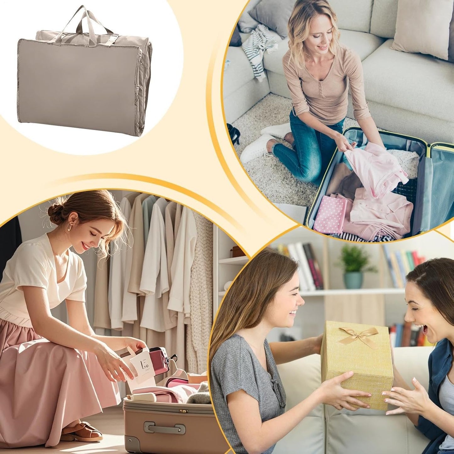 Suitcase Bag, Duffle Bag for Travel, Lightweight Rolling Compression Organizer, Sturdy Water-Resistant Material, Multi-Compartment Packing Solution, Ideal for Airplanes, Travelling