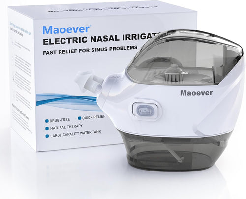 MAOEVER Nasal Irrigation System - Electric Neti Pot Sinus Rinse Machine for Nasal Care, Nose Cleaner Device with 30 Salt Packets and a Measuring Cup,...