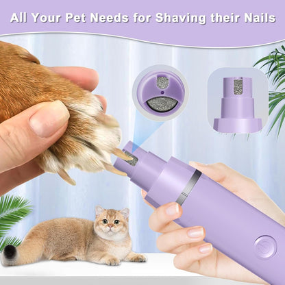 Veeconn Dog Grooming Clippers Kit-Electric Rechargeable Cat Trimmer Tools-Cordless Quiet Pet Nail Paw Grinder-4 in 1 Multifunctional Low Noise Shaver-Razor For feet Face Ears Toenail eye