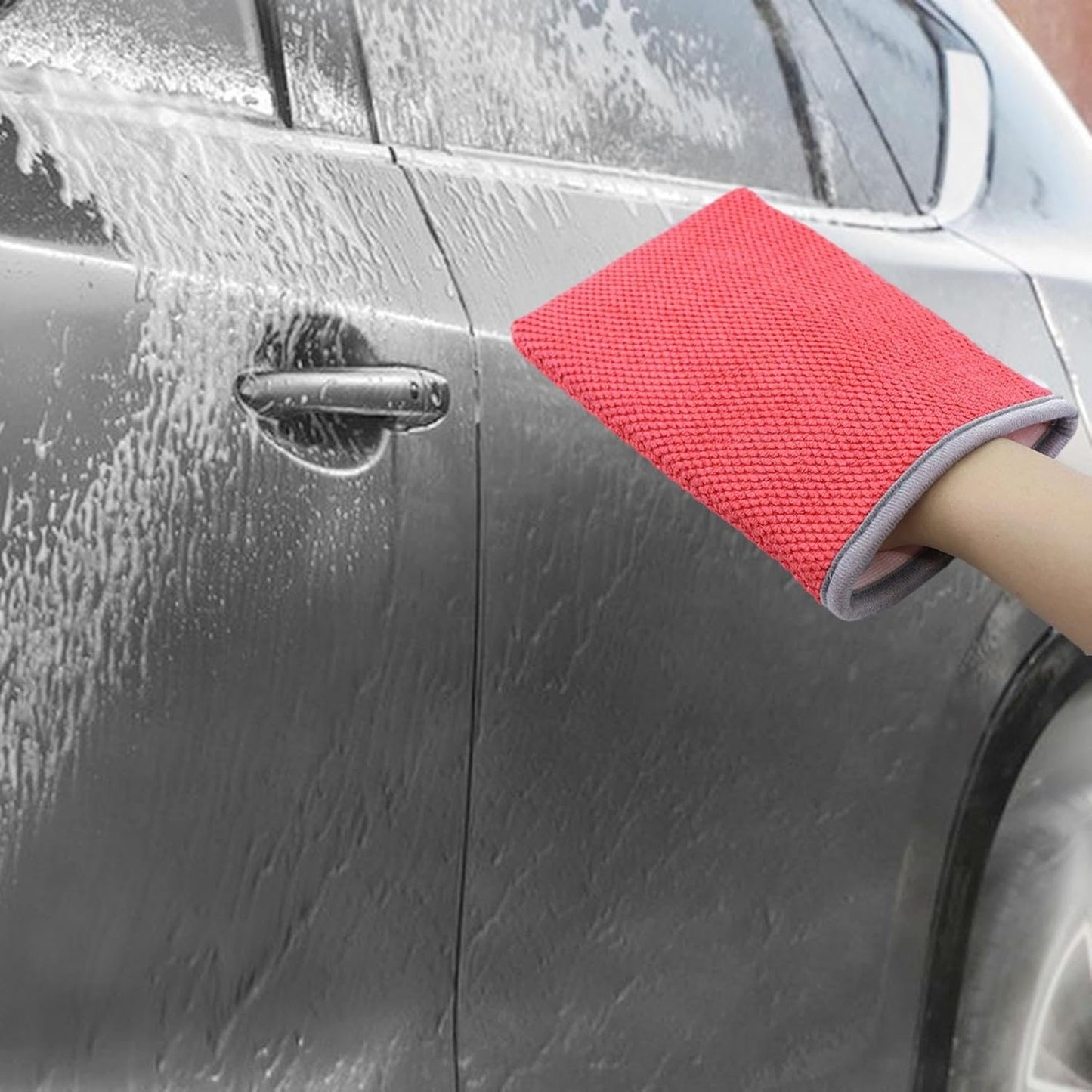 Iouyjiu Clay Bar Mitt, Car Detailing Gloves, Soft & Absorbent Cleaning Mitt, Scratch-Away Design, Effective Paint Contaminant Removal, Ideal For Auto Detailing, Microfiber Material, 8.66x5.51x0.79in