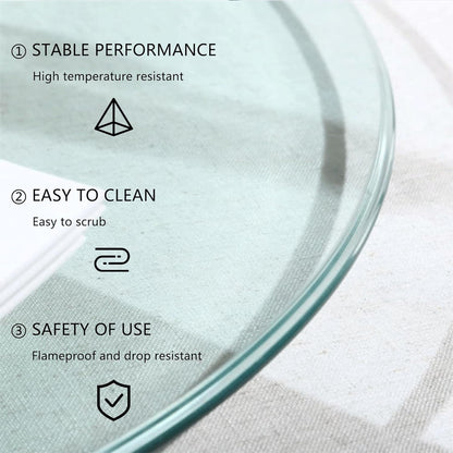 40" Round Tempered Glass Table Top, Transparent Table Surface 1/4'' Thick Pencil Polished Edge Multipurpose for Dining Table, Home Office Glass Countertop.
