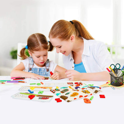 SpringFlower See & Spell Learning Educational Toys for 3 4 5 6 Years Old Boys and Girls, Preschool Learning Activities, Montessori Matching Letter Puzzle Game,CVC Word Builders for Kids,80PCS