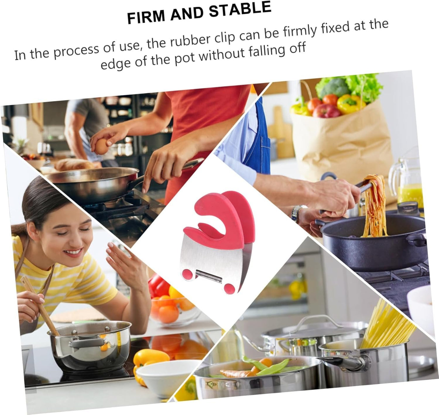 BESPORTBLE 2 Pezzi Porta Utensili in Acciaio Inox con Clip per Cucchiaio - Gadget Pratico per Ristorante e Casa - Rosso Ideale per Organizzare La Tua Cucina