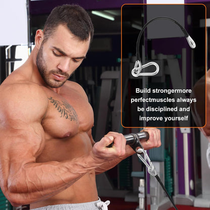 Aoheke Gym Extension Cables 10" Long - Compatible with Home Gym Machines - Accessories for Lat/Tricep Pull Down & Leg Extensions (1 Pair) - Extend Your Workout Angle