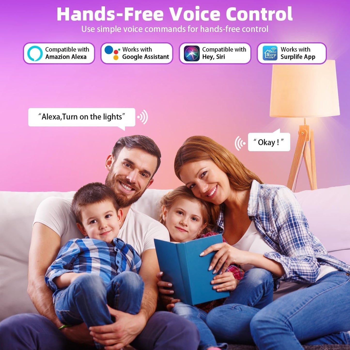 Vanance Smart Light Bulbs 4Pack with Remote, Compatible with Alexa Google Home, WiFi & Bluetooth Smart Home Lighting, Bayonet B22 A19 800LM Dimmable Warm Multicolor Changing Led Light Bulbs