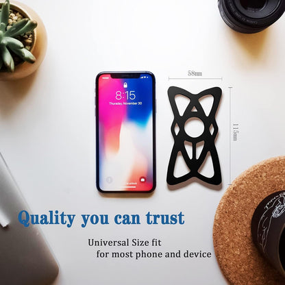 Motorcycle Phone Mount Tether 4-Pack, Premium Grade Rubber/Security/Fall Prevention, for Bicycle Bike, Motorcycle, Handlebar, Silicone Cell Phone Holder Band