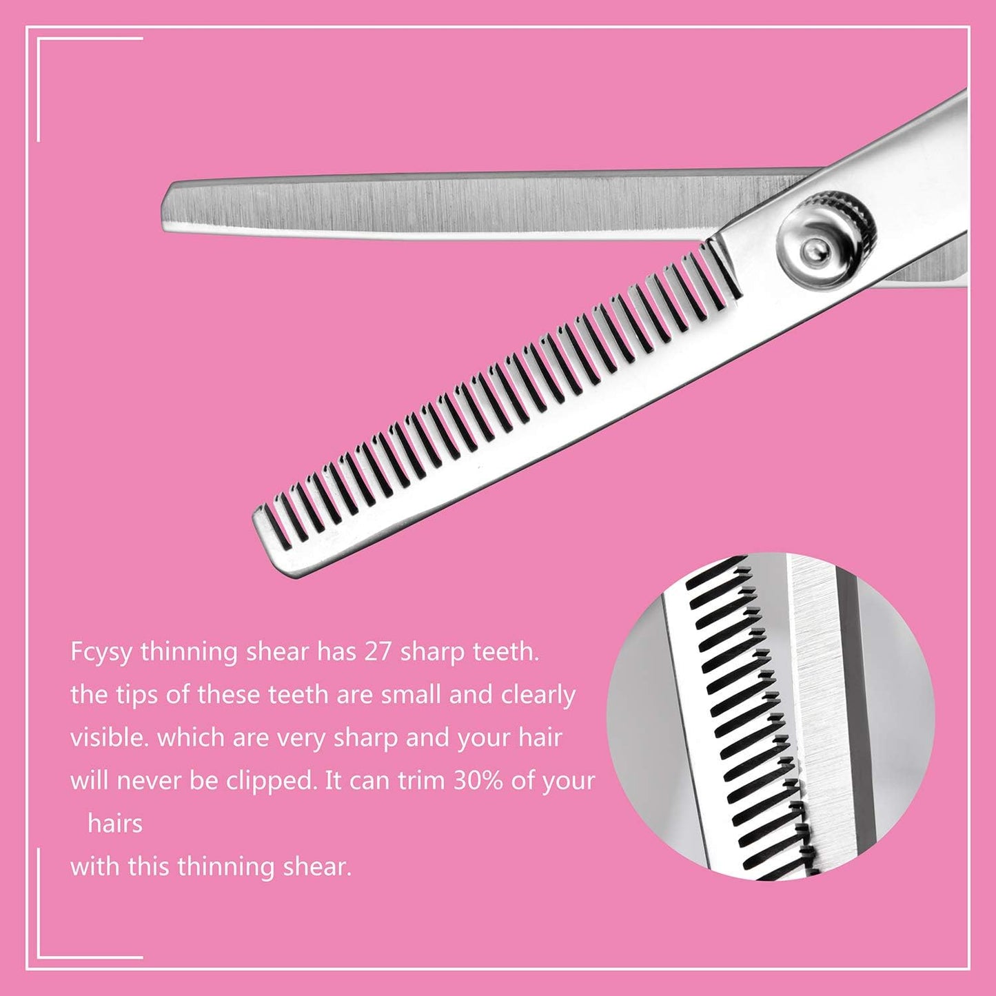 Hair Cutting Scissors Thinning Shears- Fcysy Professional Barber Sharp Hair Scissors Hairdressing Shears Kit with Haircut Accessories in Leather Case for Cutting Styling Hair for Women Men Pet- 7 Pcs