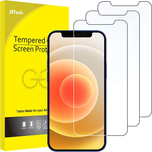 JETech Screen Protector for iPhone 12/12 Pro 6.1-Inch, Tempered Glass Film, 3-Pack