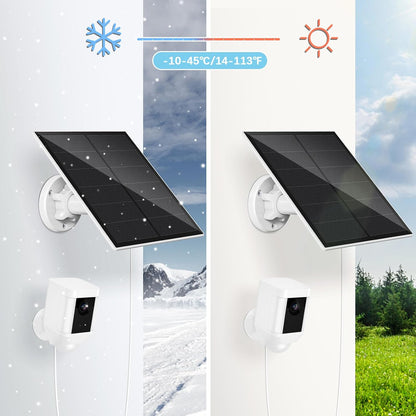Solar Panel for Ring Camera,5W Solar Panel for Ring Spotlight/Spotlight Pro &Stick Up Cam Battery,Stick Up Cam 2nd & 3rd Gen,IP65 Waterproof Solar Charger (White)