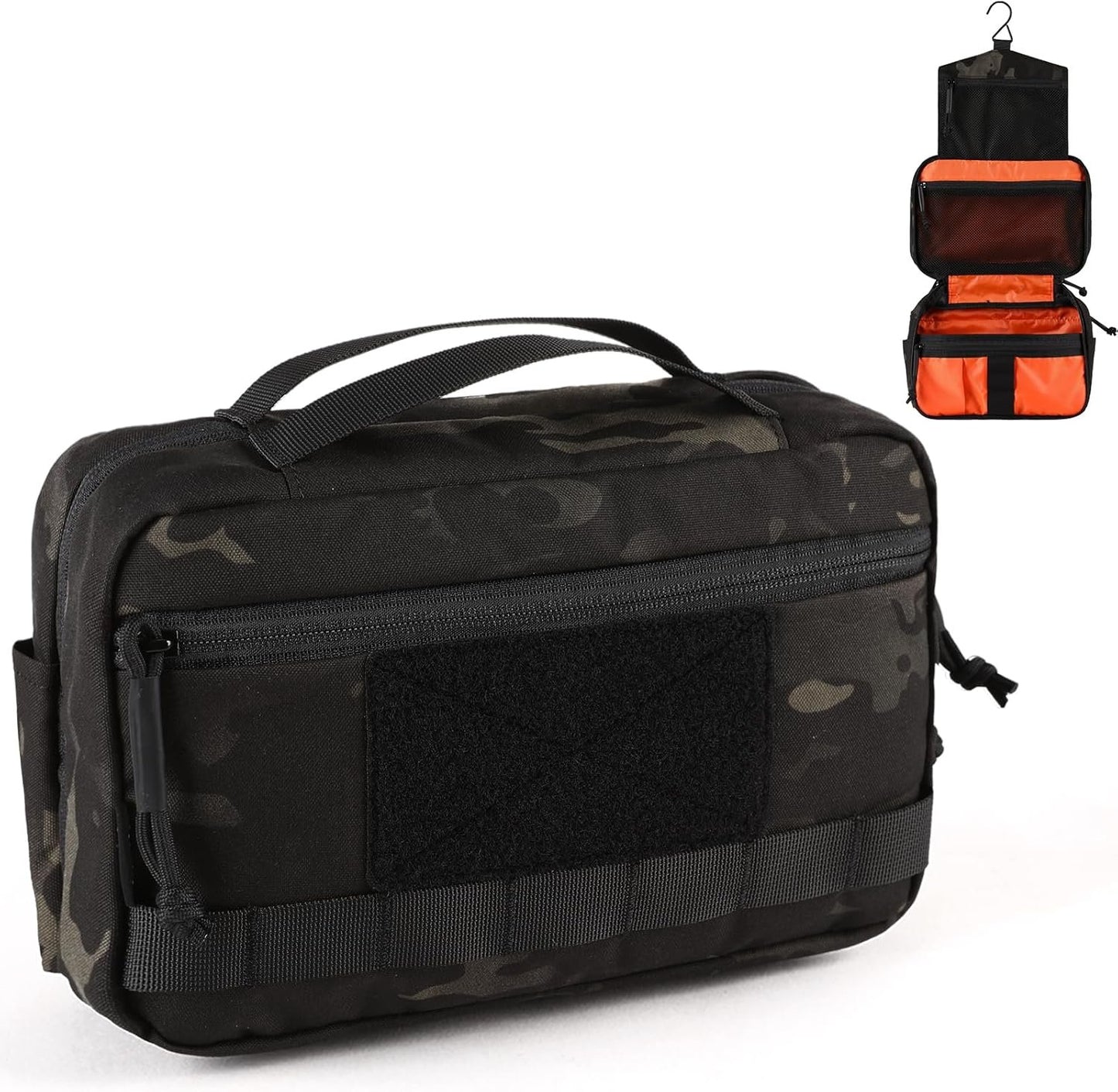 VOTAGOO GEAR Tactical Toiletry Bag Hygiene Bag EDC Military Tool Molle Pouches Small Dopp Kit Travel Shower Bag for Men, Dark