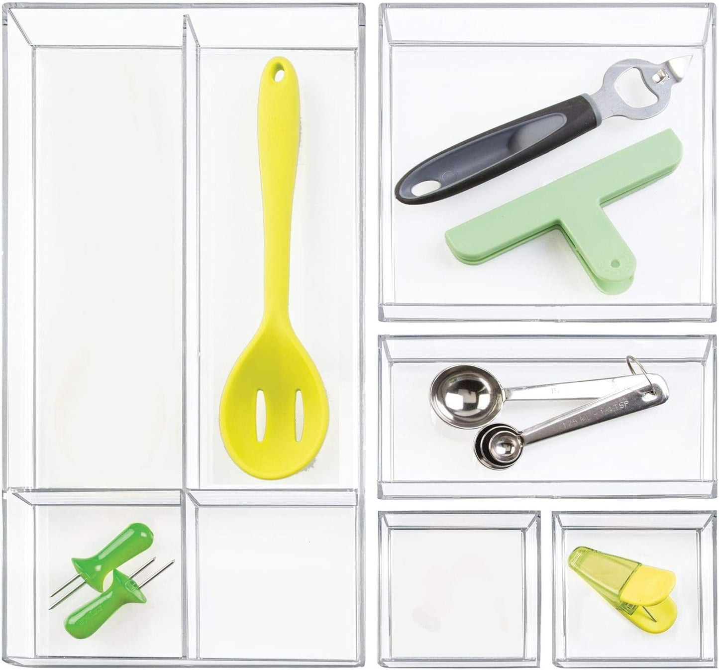 iDesign Clarity Plastic Drawer Organizer, Storage Container for Vanity, Bathroom, Kitchen Drawers, Clear