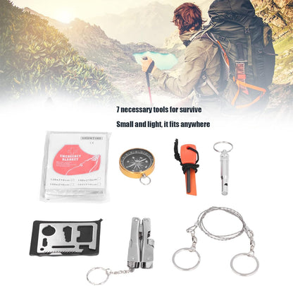 Emergency Survival Gear Equipment Tools, Survival Tool Kit Portable Emergency Box for Car Home Travel Camping Office Sports