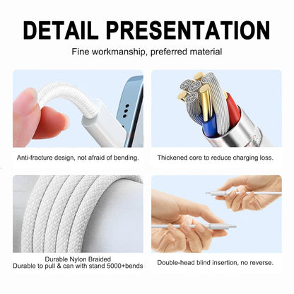3m iPhone USB C to USB C Woven Cable for iPhone 15/16, 15/16 Plus, 15/16 Pro Max, 20W Fast Charger Cable for AirPods 4, AirPods Pro(2nd Generation) Wireless Earbuds Charging Cord Lead Power Adapter