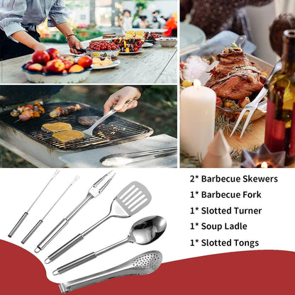 JiaoZoum Portable Camping Kitchen Utensil Set-27 Piece Cookware Kit, Stainless Steel Outdoor Cooking and Grilling Utensil Organizer Set for Travel, Picnics, Camping, BBQs, Parties