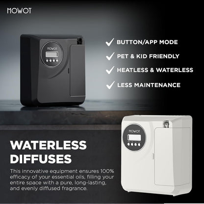 Smart Waterless Scent Air Machine with Bluetooth Control, Hotel Collection Diffuser with 3000 sq.ft Coverage,200ML Essential Oil Diffuser for Home,Large Room, Office, Spa（ no oil included）
