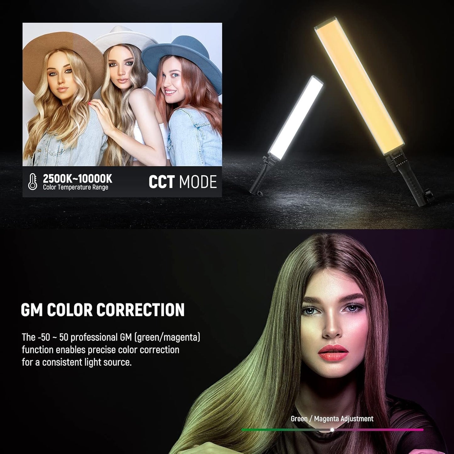 NEEWER RGB Light Wand with 2.4G/APP Control, Upgraded 360Â° Touchable RGBWW Hue Mixer Photography Handheld LED Video Lighting Stick with 2500K-10000K, CRI/TLCI97+, 18 Scenes, 7.4V/31Wh Battery, BH-30S