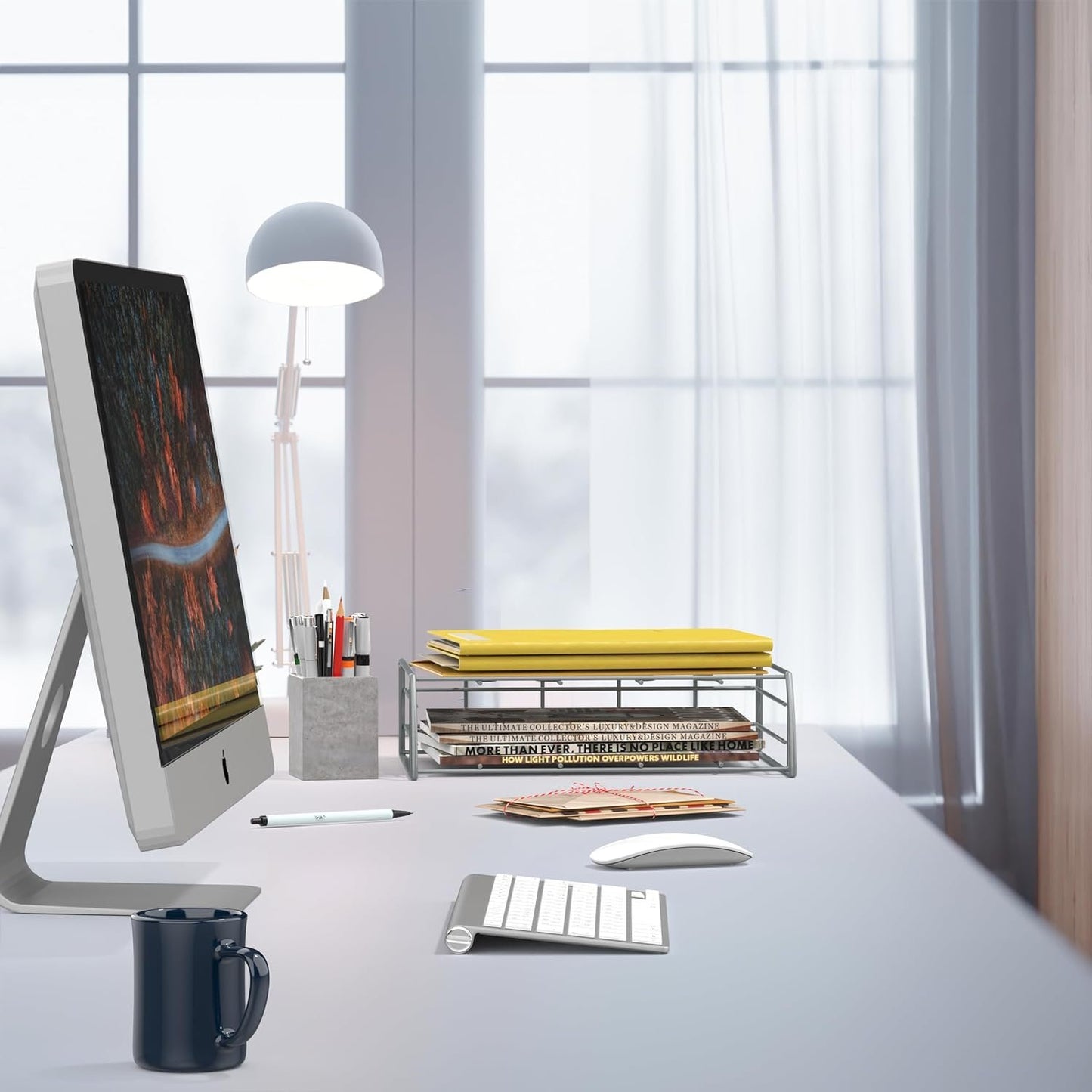 SimpleHouseware Over The Door/Wall Mount Cabinet Organizer Holder, Wire Design, 1 Pack, Silver