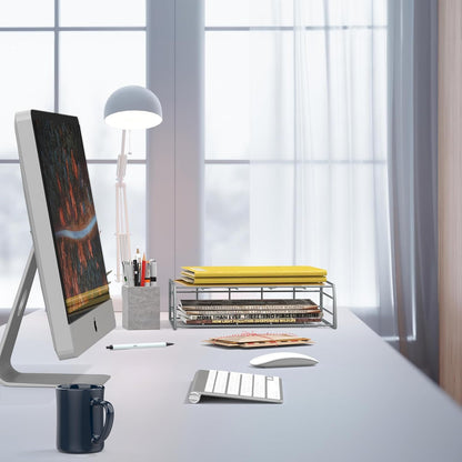 SimpleHouseware Over The Door/Wall Mount Cabinet Organizer Holder, Wire Design, 1 Pack, Silver