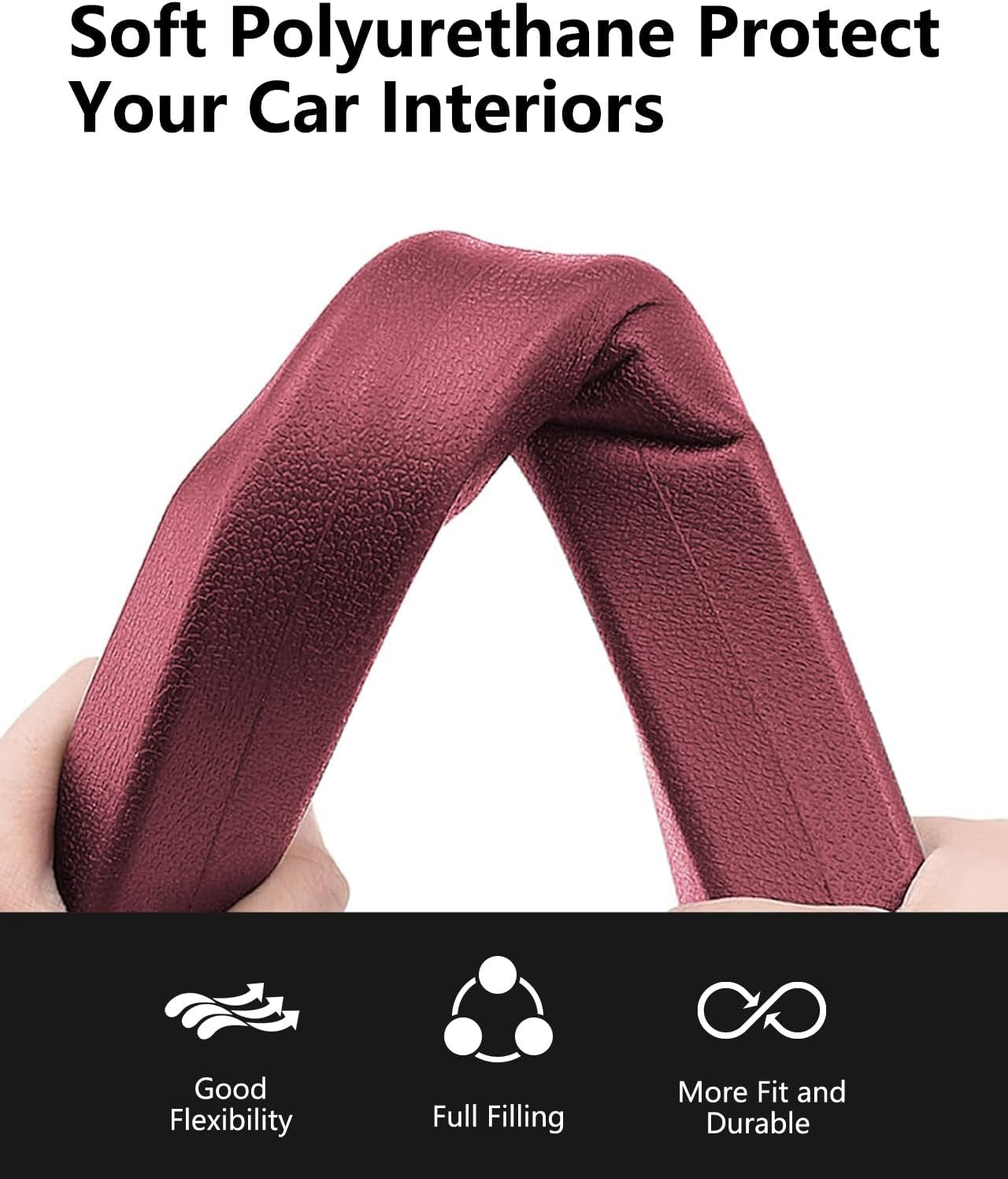 Homaupt Car Seat Gap Filler, 2 Pack PU Leather Fill The Gap Between Seat and Center Console, Seat Crevice Blocker Stop Things from Dropping, Universal Vehicle Interior Accessories Red