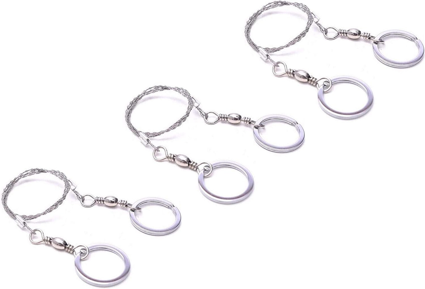 Lyka Distribution 3 Pack Wire Saw Survival I Stainless Steel Pocket Chainsaw Backpacking Gear I 22 Inch Light Weight Cable Cutting String I Emergency Camping Chainsaw Rope Kit for Cutting Trees & Wood