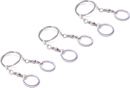 Lyka Distribution 3 Pack Wire Saw Survival I Stainless Steel Pocket Chainsaw Backpacking Gear I 22 Inch Light Weight Cable Cutting String I Emergency Camping Chainsaw Rope Kit for Cutting Trees & Wood